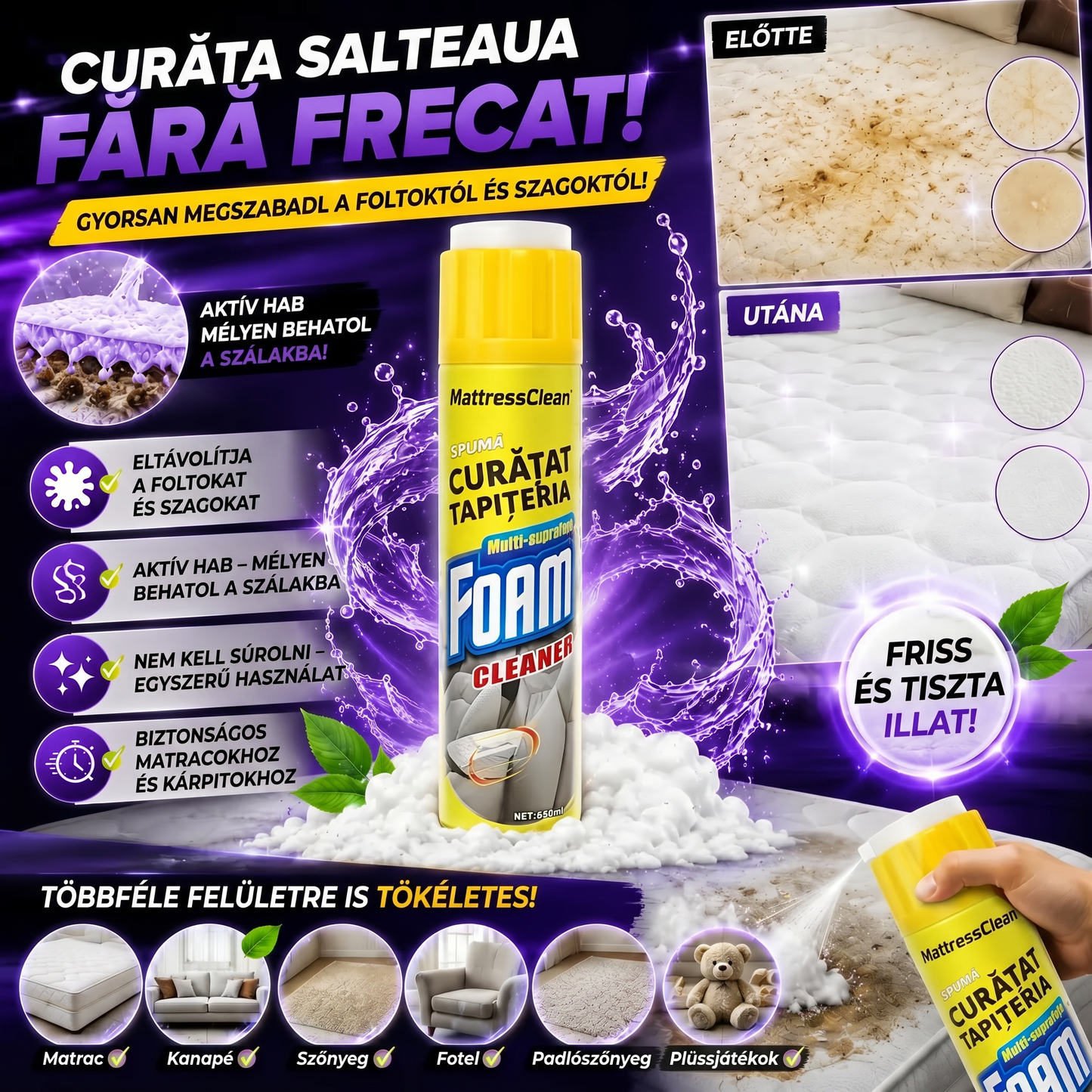 MattressClean™ – Tisztítsd Meg A Matracot Súrolás Nélkül